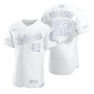 Men's Jackie Robinson Washington Nationals Flex Base Jersey Navy White Award