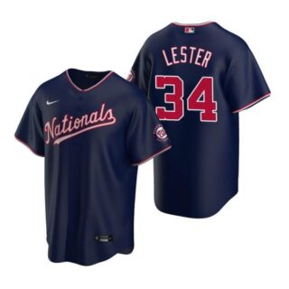 Men's Jon Lester Washington Nationals Cool Base Jersey Navy Navy
