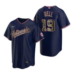 Men's Josh Bell Washington Nationals Cool Base Jersey Red Navy 2021 Memorial Day