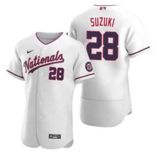 Men's Kurt Suzuki Washington Nationals Flex Base Jersey White Alternate White Alternate