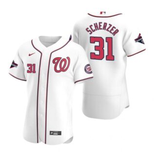 Men's Max Scherzer Washington Nationals Flex Base Jersey White World Series Champions White WS