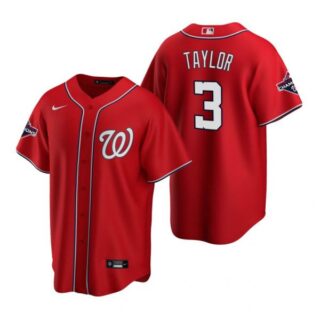 Men's Michael A. Taylor Washington Nationals Cool Base Jersey White Gold World Series Champions Red WS