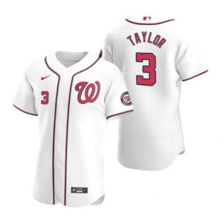 Men's Michael A. Taylor Washington Nationals Flex Base Jersey Black Golden White Home