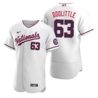Men's Sean Doolittle Washington Nationals Flex Base Jersey Black Golden White Alternate