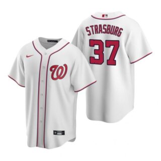 Men's Stephen Strasburg Washington Nationals Cool Base Jersey Red White Home