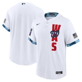 Men's - Cool Base Washington Nationals 2021 MLB All-Star White Jersey Worn In-Game - Stitched