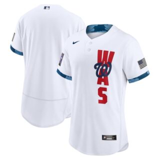 Men's - Flex Base Washington Nationals 2021 MLB All-Star White Jersey Worn In-Game - Stitched