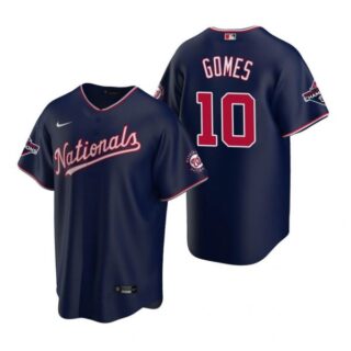 Men's Yan Gomes Washington Nationals Cool Base Jersey Red World Series Champions Navy WS