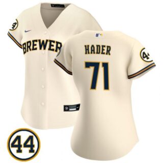 Women's #71 Josh Hader Milwaukee Brewers Cream Jersey Cream