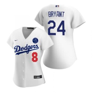 Women's Los Angeles Dodgers Kobe Bryant #8 #24 KB Patch Jersey Stitched Black