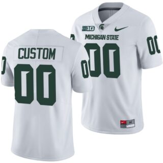 Custom Michigan State Spartans Jersey Name and Number College NCAA Football Limited White