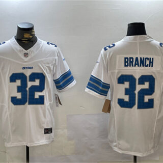 Men's Detroit Lions #32 Brian Branch White 2024 F.U.S.E. Vapor Limited Stitched Jersey