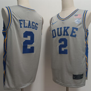 Men's Duke Blue Devils #2 Cooper Flagg Grey Stitched Basketball Jersey