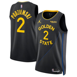Men's Golden State Warriors #2 Brandin Podziemski Black 2024 25 Statement Edition Stitched Basketball Jersey