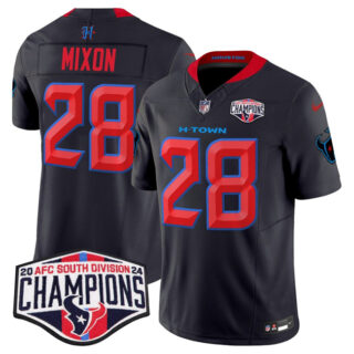 Men's Houston Texans #28 Joe Mixon Navy 2nd Alternate F.U.S.E. 2024 AFC South Division Champions Vapor Limited Stitched Football Jersey