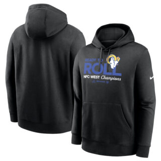 Men's Los Angeles Rams Black 2024 NFC West Champions Locker Room Trophy Collection Pullover Hoodie