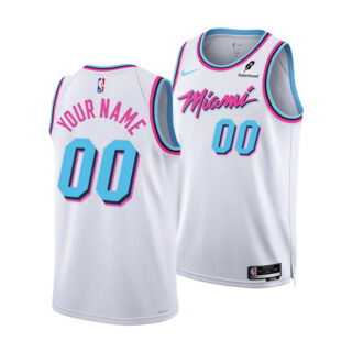 Men's Miami Heat Active Player Custom White 2024 25 City Edition Stitched Basketball Jersey