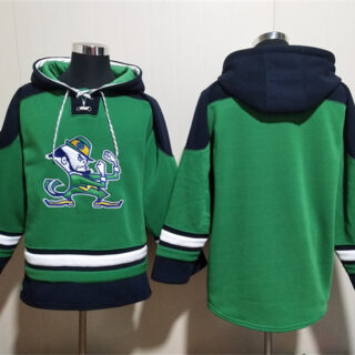 Men's Notre Dame Fighting Irish Green Ageless Must-Have Lace-Up Pullover Hoodie