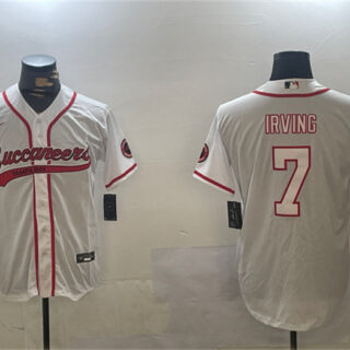 Men's Tampa Bay Buccaneers #7 Bucky Irving White Cool Base Stitched Baseball Jersey