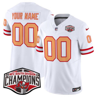 Men's Tampa Bay Buccaneers Active Player Custom White F.U.S.E. 2024 NFC South Champions Limited Stitched Jersey