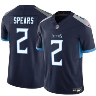Men's Tennessee Titans #2 Tyjae Spears Navy 2024 F.U.S.E. Vapor Limited Stitched Football Jersey