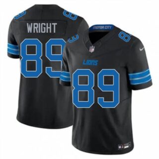 Men's Detroit Lions #89 Brock Wright Black Vapor Stitched Nike NFL Jersey