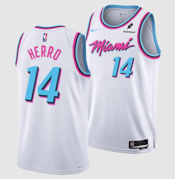 Miami Heat #14 Tyler Herro Vice Swingman White Jersey