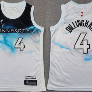 Youth Minnesota Timberwolves #4 Rob Dillingham White 2024 City Edition Stitched Jersey