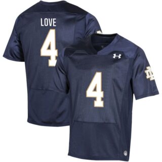 Men's Jeremiyah Love Navy UND #4 Jersey