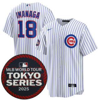 Men's Chicago Cubs #18 Shota Imanaga White 2025 World Tour Tokyo Series Home Stitched Baseball Jersey