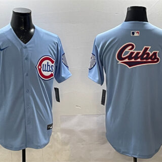 Men's Chicago Cubs Team Big Logo Blue 2024 25 2nd Alternate Limited Stitched Baseball Jersey