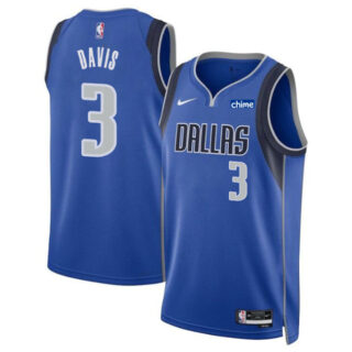 Men's Dallas Mavericks #3 Anthony Davis Blue 2025 Icon Edition Stitched Basketball Jersey