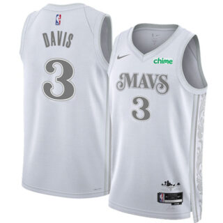 Men's Dallas Mavericks #3 Anthony Davis White 2024 25 City Edition Stitched Basketball Jersey