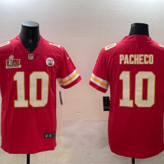 Men's Kansas City Chiefs #10 Isiah Pacheco Red 2025 Super Bowl LIX Patch Vapor Untouchable Limited Stitched Football Jersey