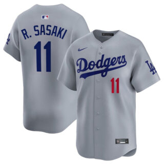Men's Los Angeles Dodgers #11 Roki Sasaki Grey 2025 Alternate Limited Stitched Baseball Jersey