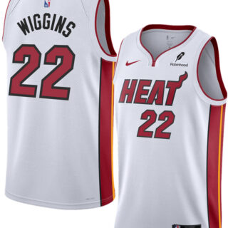 Men's Miami Heat #22 Andrew Wiggins White 2025 Association Edition Swingman Stitched Basketball Jersey
