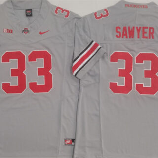 Men's Ohio State Buckeyes #33 Jack Sawyer Grey F.U.S.E. Limited Stitched Jersey