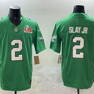 Men's Philadelphia Eagles #2 Darius Slay Jr. Green 2025 Super Bowl LIX Patch F.U.S.E. Throwback Vapor Untouchable Limited Stitched Football Jersey