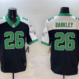 Men's Philadelphia Eagles #26 Saquon Barkley Black White F.U.S.E. Vapor Untouchable Limited Stitched Football Jersey