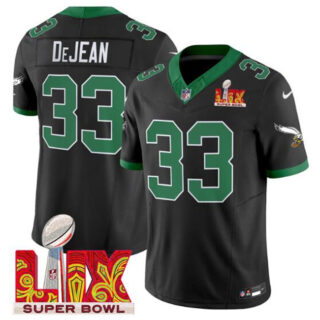 Men's Philadelphia Eagles #33 Cooper DeJean Black 2025 Super Bowl LIX Patch F.U.S.E. Vapor Untouchable Limited Stitched Football Jersey