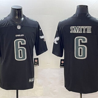 Men's Philadelphia Eagles #6 DeVonta Smith Black Fashion New Vapor Untouchable Limited Stitched Football Jersey