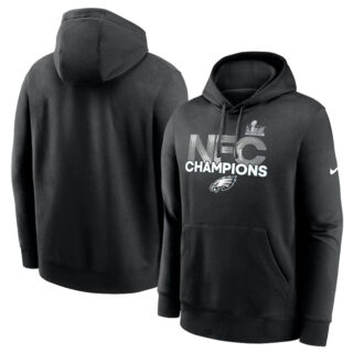 Men's Philadelphia Eagles Black 2024 NFC Champions Fleece Pullover Hoodie