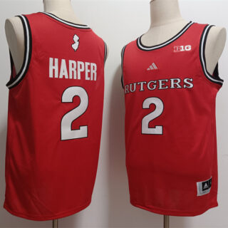 Men's Rutgers Scarlet Knights #2 Dylan Harper Red 2024 Stitched Jersey