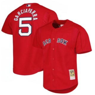 Men's Boston Red Sox #5 Nomar Garciaparra Red Cooperstown Collection Authentic Mitchell & Ness Jersey