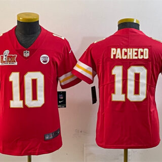 Youth Kansas City Chiefs #10 Isiah Pacheco Red 2025 Super Bowl LIX Patch Vapor Untouchable Limited Stitched Football Jersey