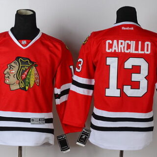 Youth Chicago Blackhawks #13 Daniel Carcillo Red Jersey