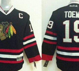 Youth Chicago Blackhawks #19 Janathan Toews Black Jersey