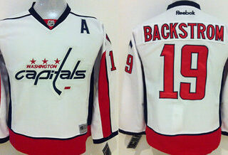 Youth Washington Capitals #19 Nicklas Backstrom White Jersey