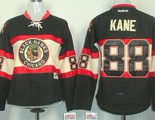Women's Chicago Blackhawks #88 Patrick Kane Black Third Jersey