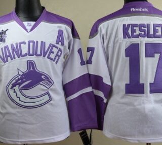 Women's Vancouver Canucks #17 Ryan Kesler White Fights Cancer Jersey